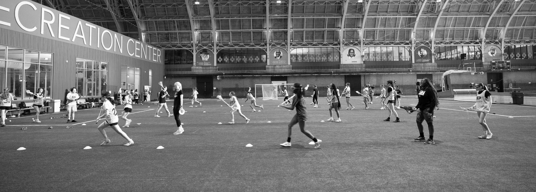 Five Points Lacrosse players training indoors